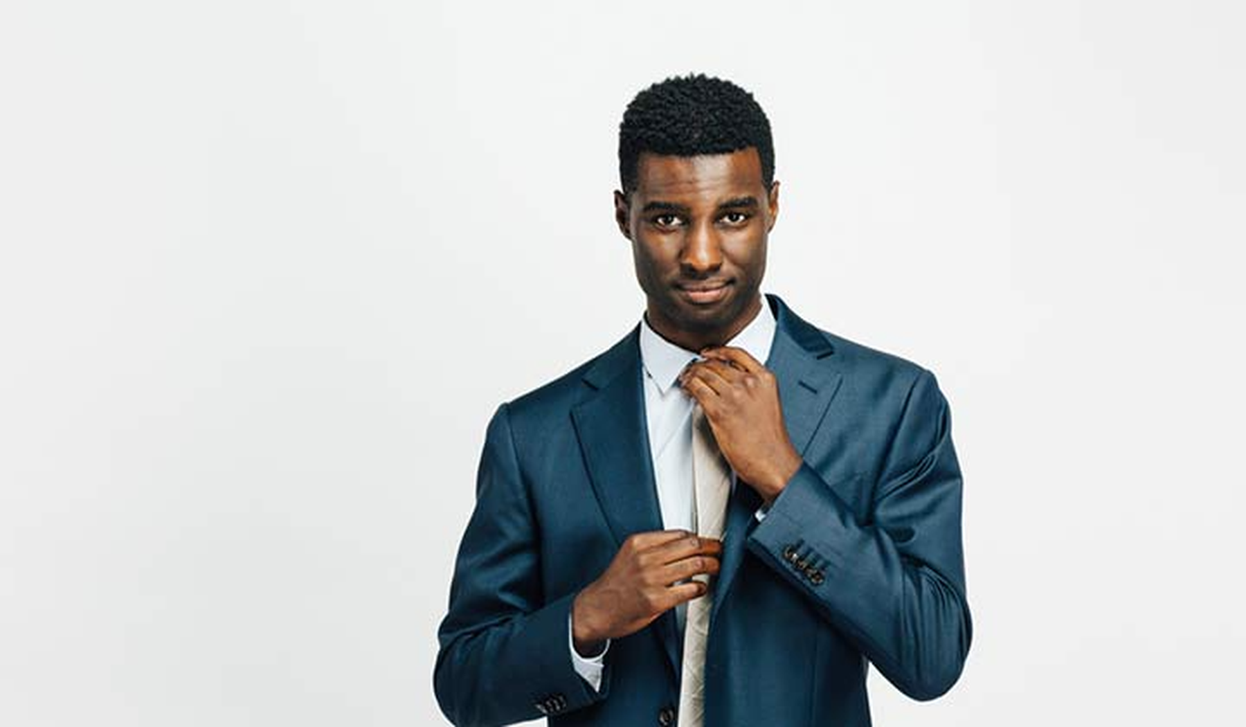 Young black man in a suit