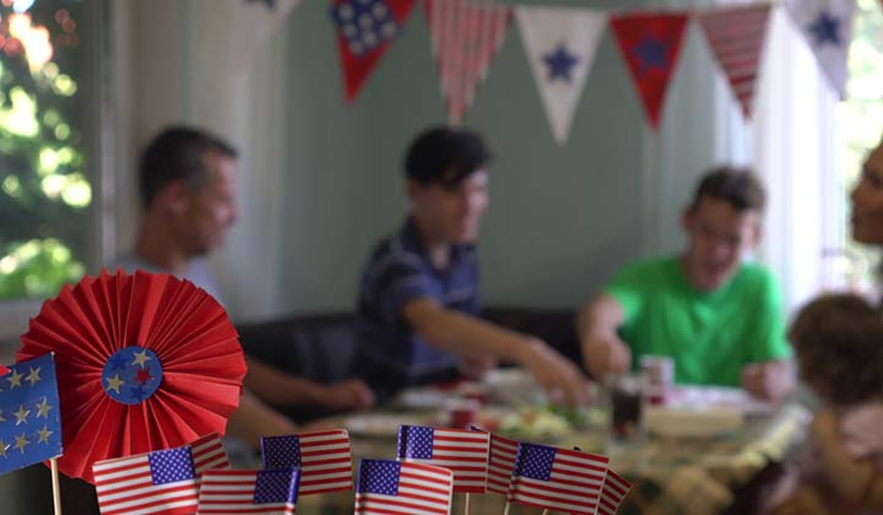 Red, white, and blue table decorations