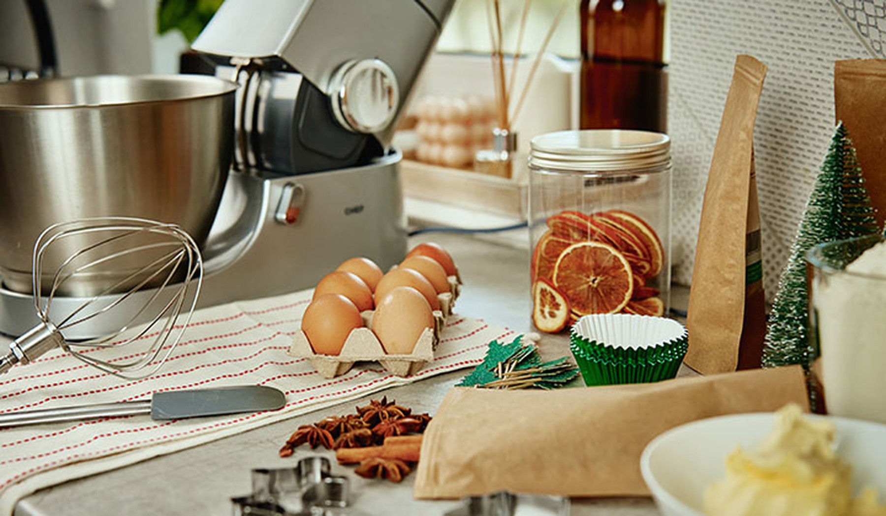 Stand mixer and baking supplies