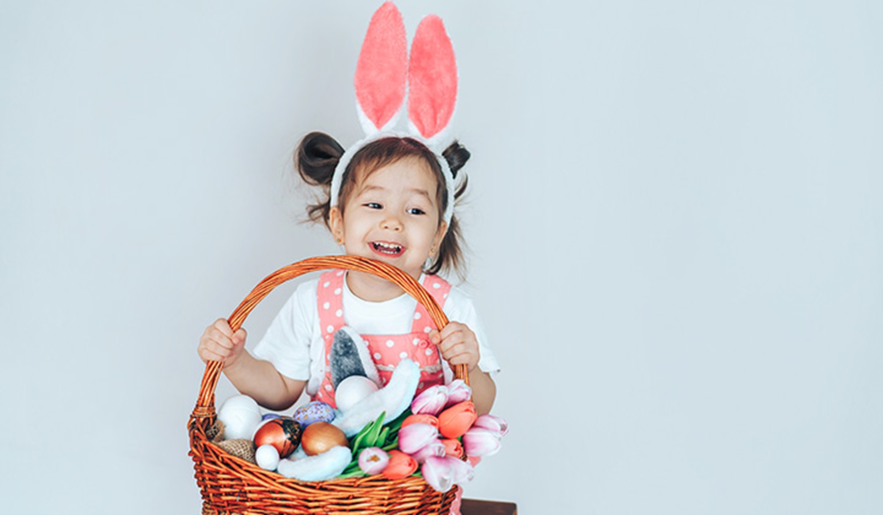 Multicultural Little Girl with Easter Basket